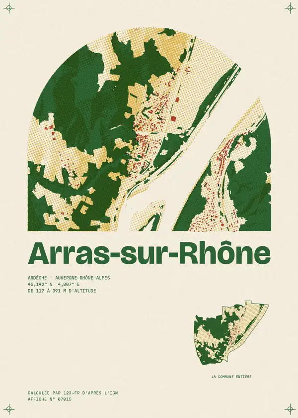 Affiche de Arras-sur-Rhône, calculée par 123-fr d'après l'IGN