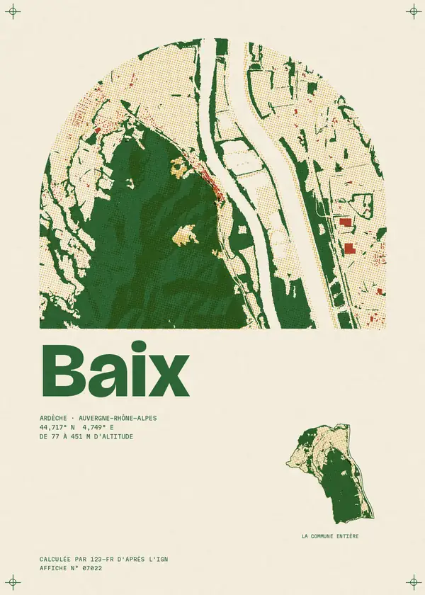 Affiche de Baix, calculée par 123-fr d'après l'IGN