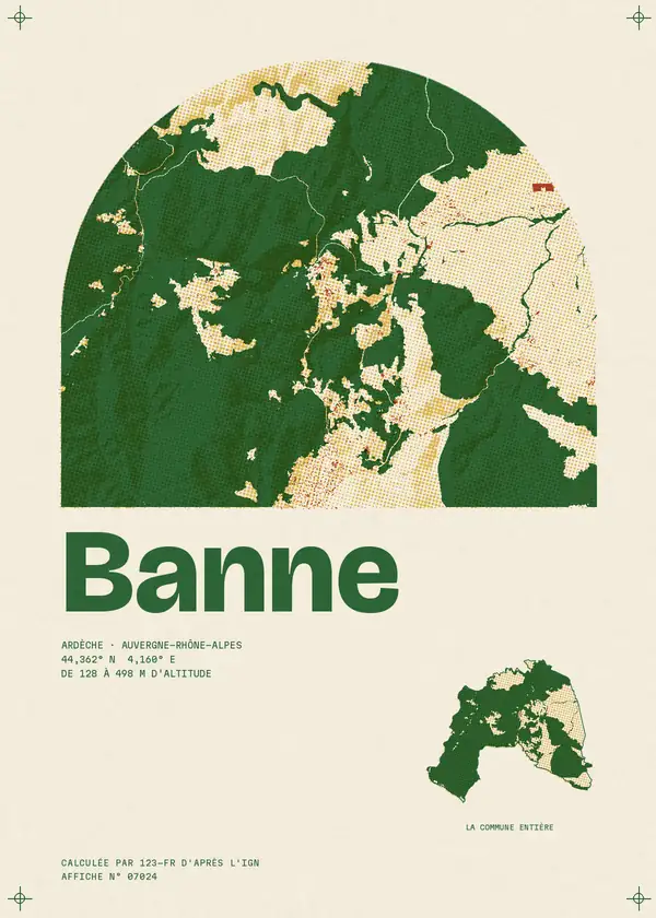 Affiche de Banne, calculée par 123-fr d'après l'IGN