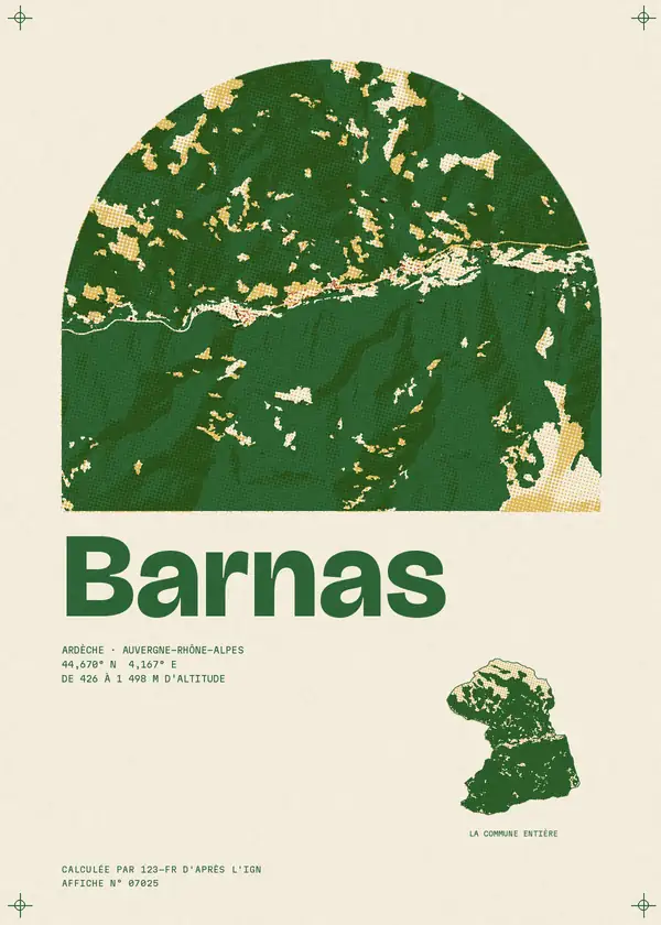 Affiche de Barnas, calculée par 123-fr d'après l'IGN