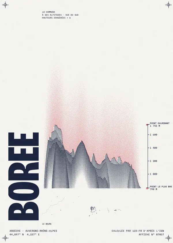 Affiche de Borée, calculée par 123-fr d'après l'IGN