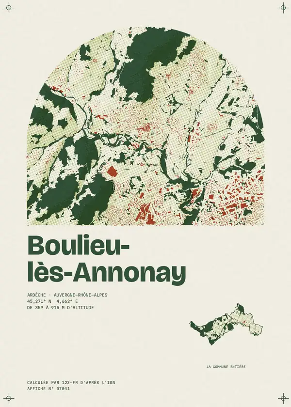 Affiche de Boulieu-lès-Annonay, calculée par 123-fr d'après l'IGN