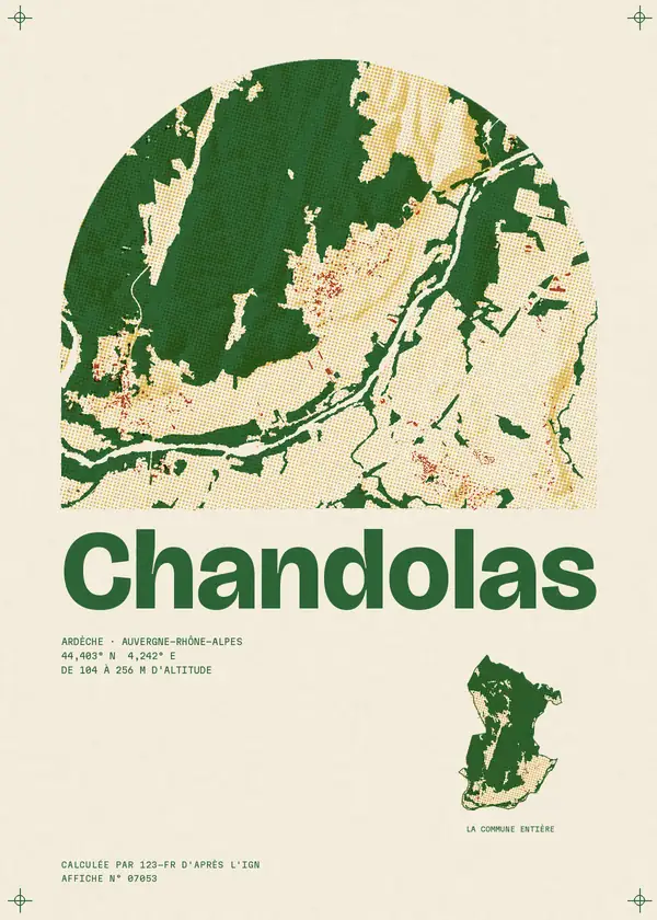 Affiche de Chandolas, calculée par 123-fr d'après l'IGN