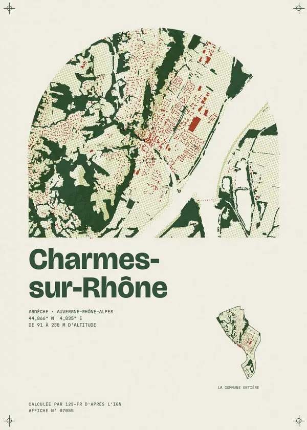 Affiche de Charmes-sur-Rhône, calculée par 123-fr d'après l'IGN