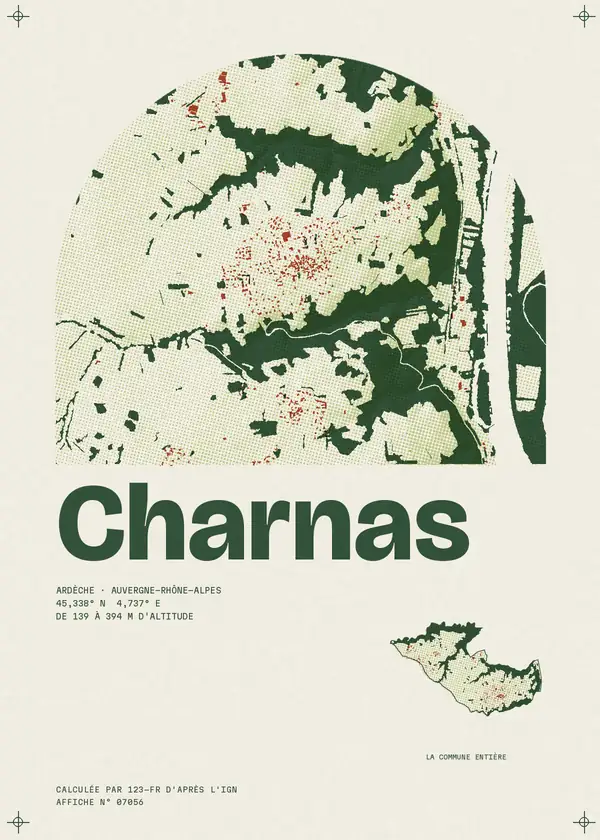 Affiche de Charnas, calculée par 123-fr d'après l'IGN