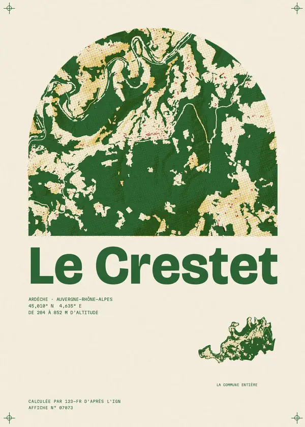 Affiche de Le Crestet, calculée par 123-fr d'après l'IGN