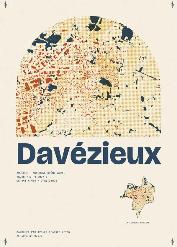Affiche de Davézieux, calculée par 123-fr d'après l'IGN