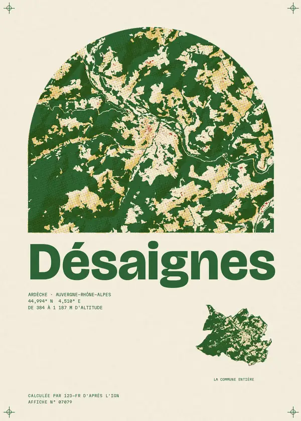 Affiche de Désaignes, calculée par 123-fr d'après l'IGN