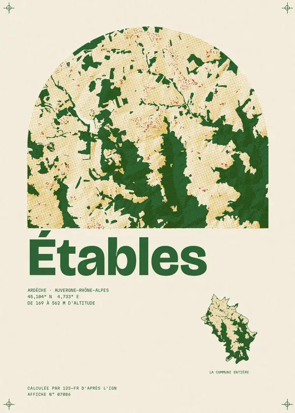 Affiche de Étables, calculée par 123-fr d'après l'IGN
