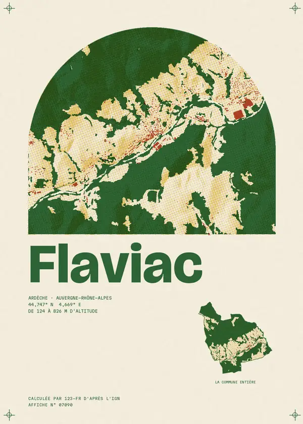 Affiche de Flaviac, calculée par 123-fr d'après l'IGN