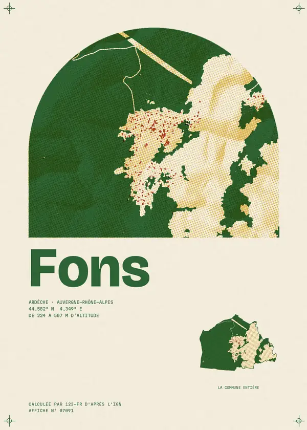 Affiche de Fons, calculée par 123-fr d'après l'IGN