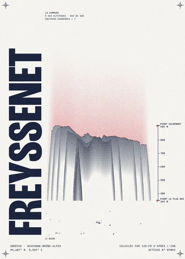 Affiche de Freyssenet, calculée par 123-fr d'après l'IGN