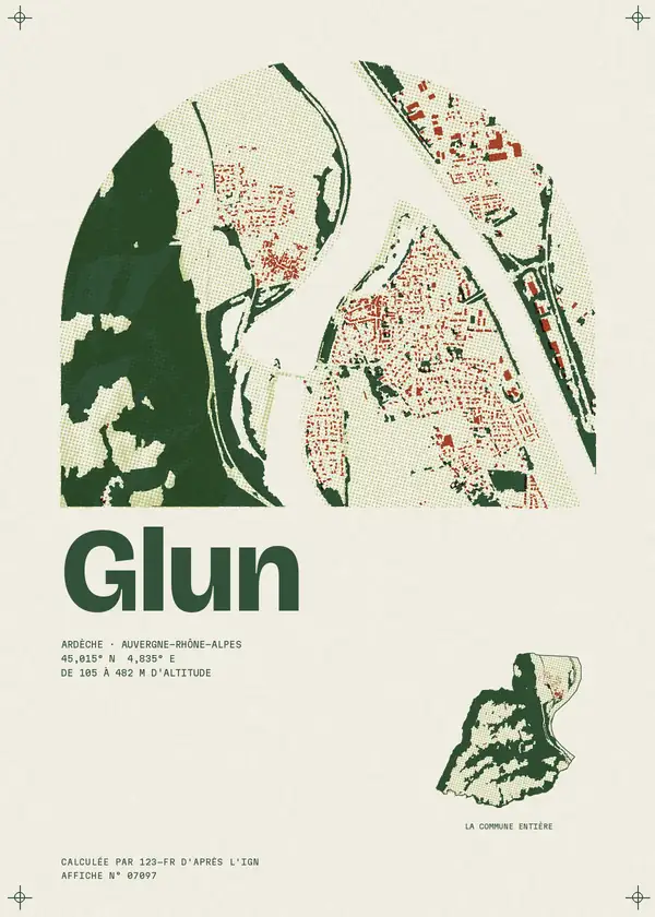 Affiche de Glun, calculée par 123-fr d'après l'IGN