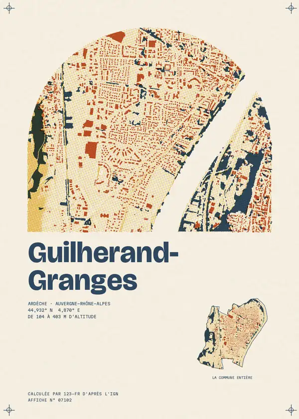 Affiche de Guilherand-Granges, calculée par 123-fr d'après l'IGN