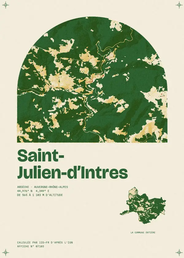Affiche de Saint-Julien-d'Intres, calculée par 123-fr d'après l'IGN
