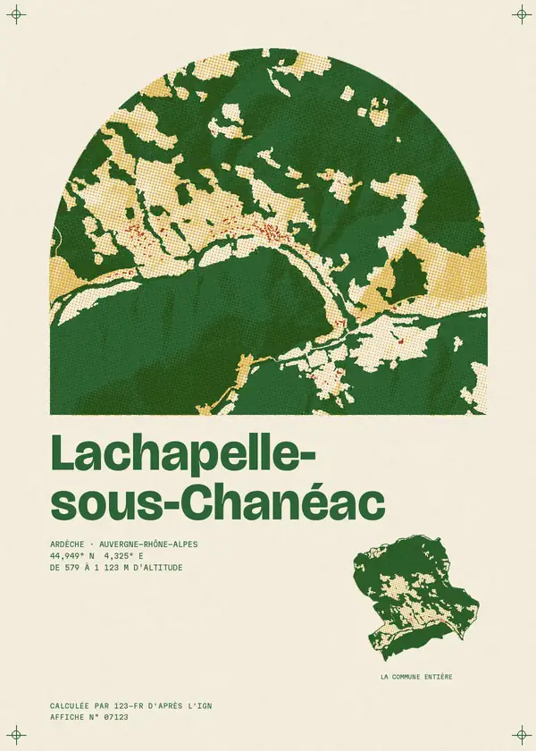 Affiche de Lachapelle-sous-Chanéac, calculée par 123-fr d'après l'IGN