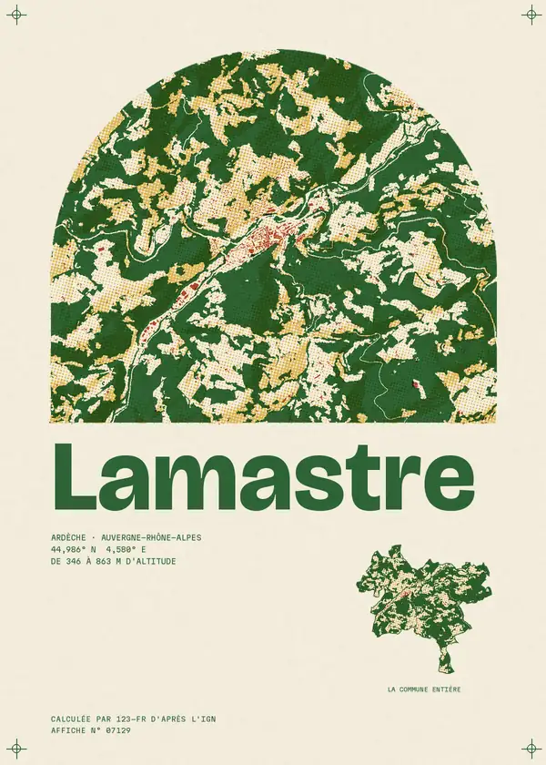 Affiche de Lamastre, calculée par 123-fr d'après l'IGN
