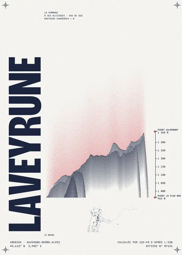 Affiche de Laveyrune, calculée par 123-fr d'après l'IGN