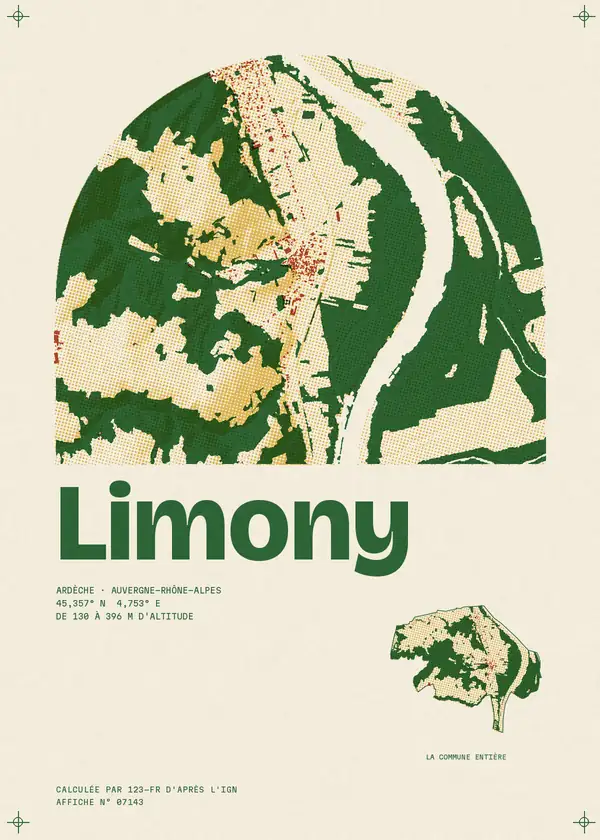 Affiche de Limony, calculée par 123-fr d'après l'IGN