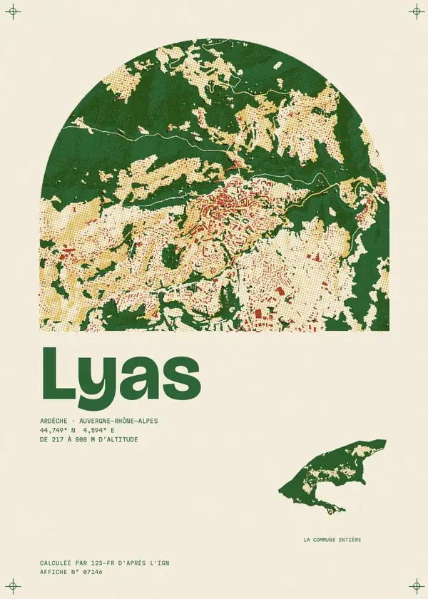 Affiche de Lyas, calculée par 123-fr d'après l'IGN