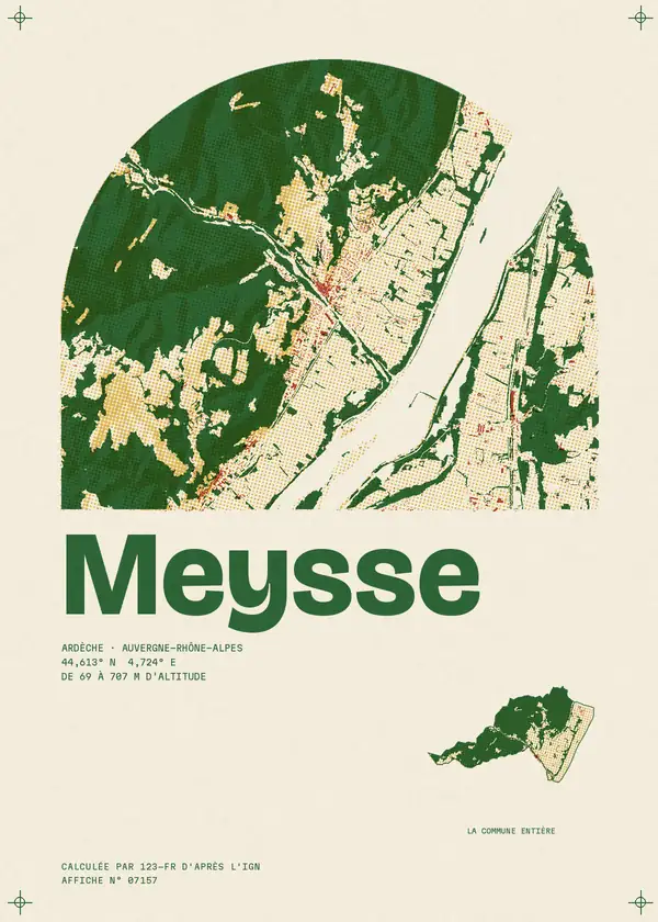 Affiche de Meysse, calculée par 123-fr d'après l'IGN