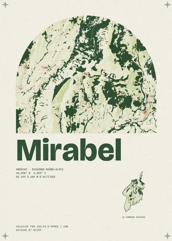Affiche de Mirabel, calculée par 123-fr d'après l'IGN