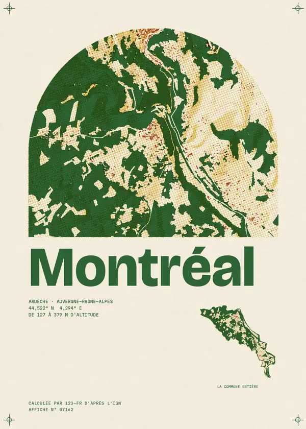 Affiche de Montréal, calculée par 123-fr d'après l'IGN
