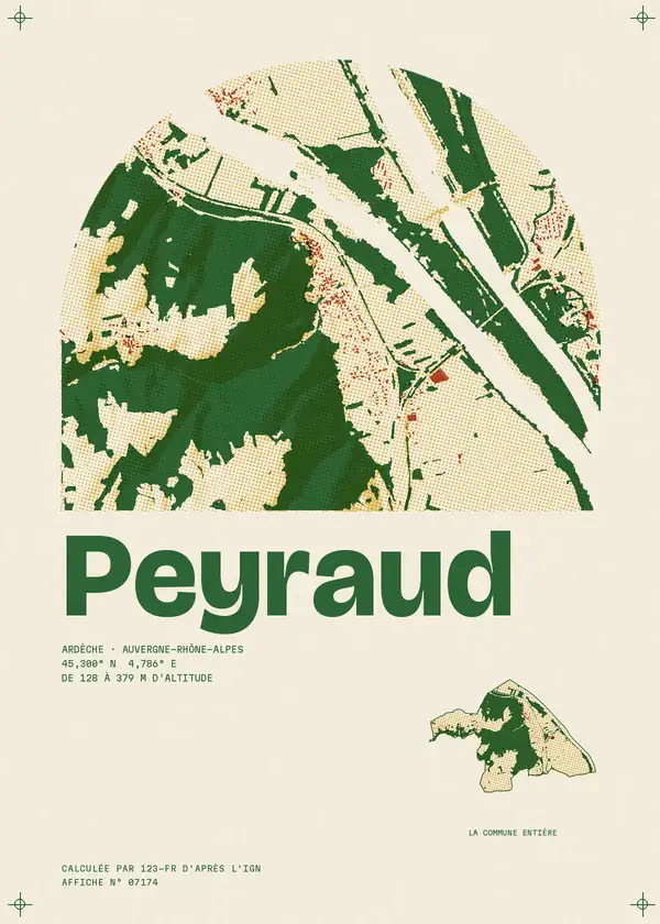 Affiche de Peyraud, calculée par 123-fr d'après l'IGN