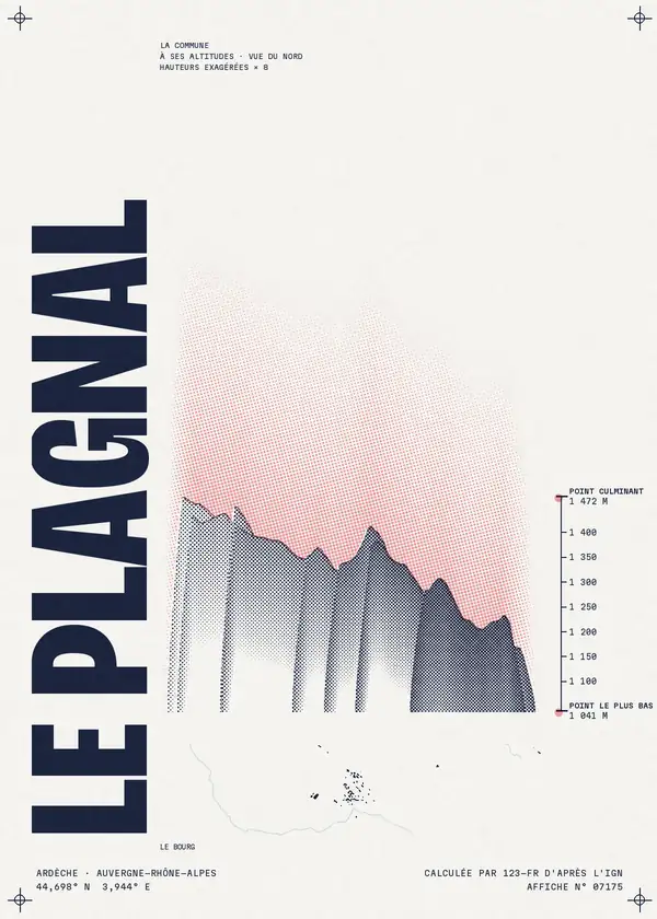 Affiche de Le Plagnal, calculée par 123-fr d'après l'IGN