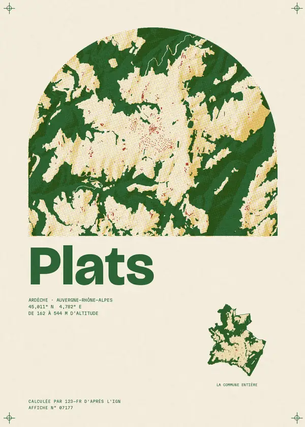 Affiche de Plats, calculée par 123-fr d'après l'IGN