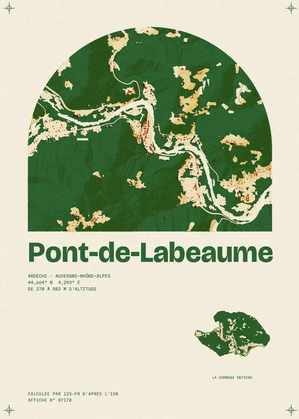 Affiche de Pont-de-Labeaume, calculée par 123-fr d'après l'IGN