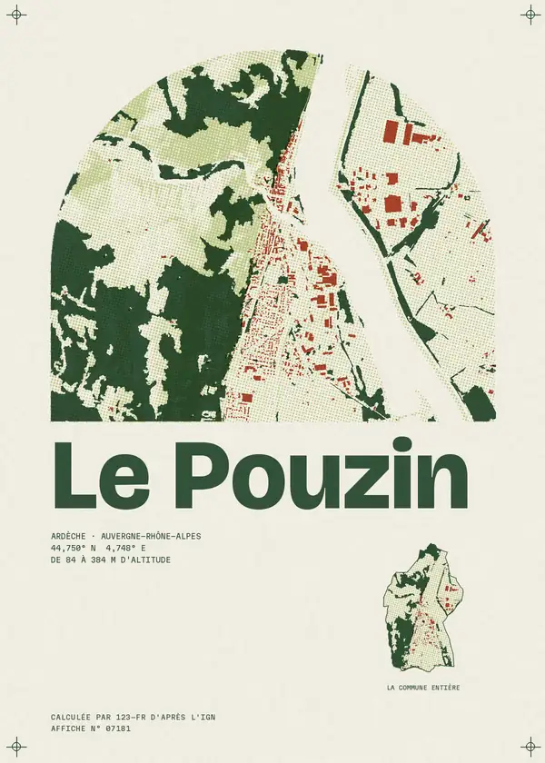 Affiche de Le Pouzin, calculée par 123-fr d'après l'IGN