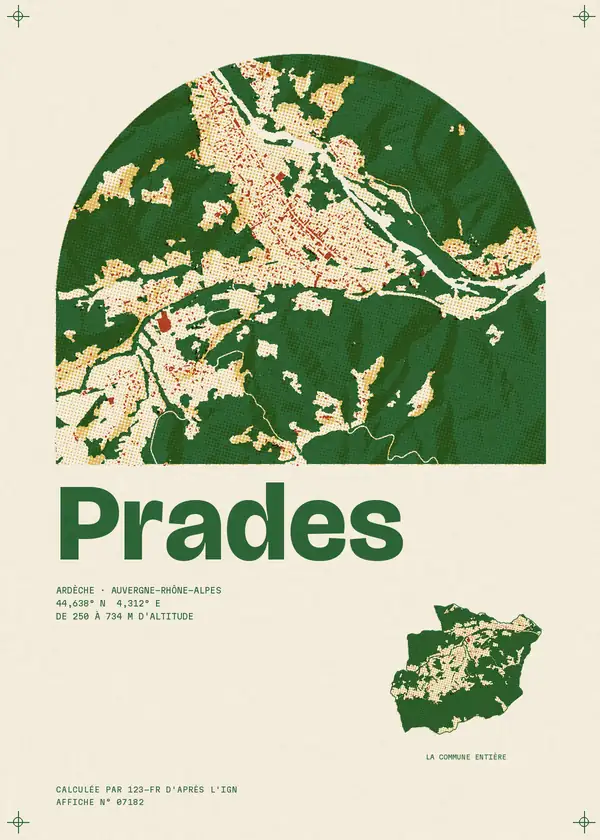 Affiche de Prades, calculée par 123-fr d'après l'IGN
