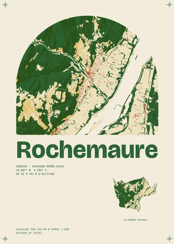 Affiche de Rochemaure, calculée par 123-fr d'après l'IGN