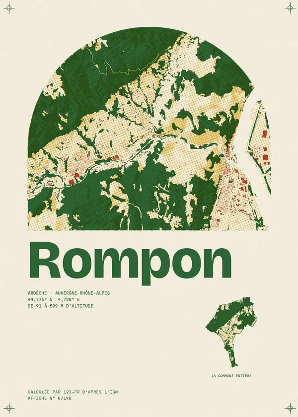 Affiche de Rompon, calculée par 123-fr d'après l'IGN