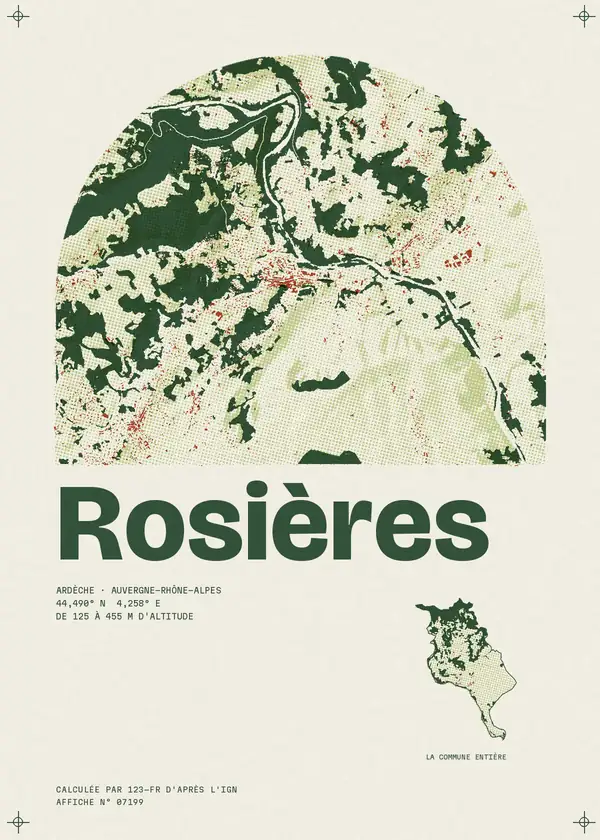 Affiche de Rosières, calculée par 123-fr d'après l'IGN