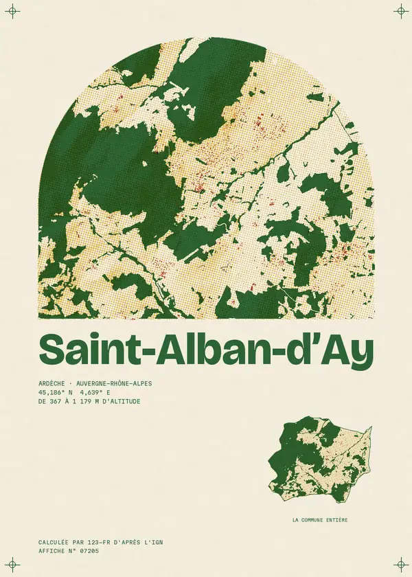 Affiche de Saint-Alban-d'Ay, calculée par 123-fr d'après l'IGN