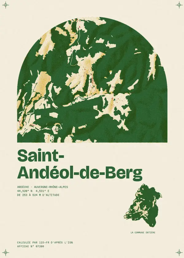Affiche de Saint-Andéol-de-Berg, calculée par 123-fr d'après l'IGN