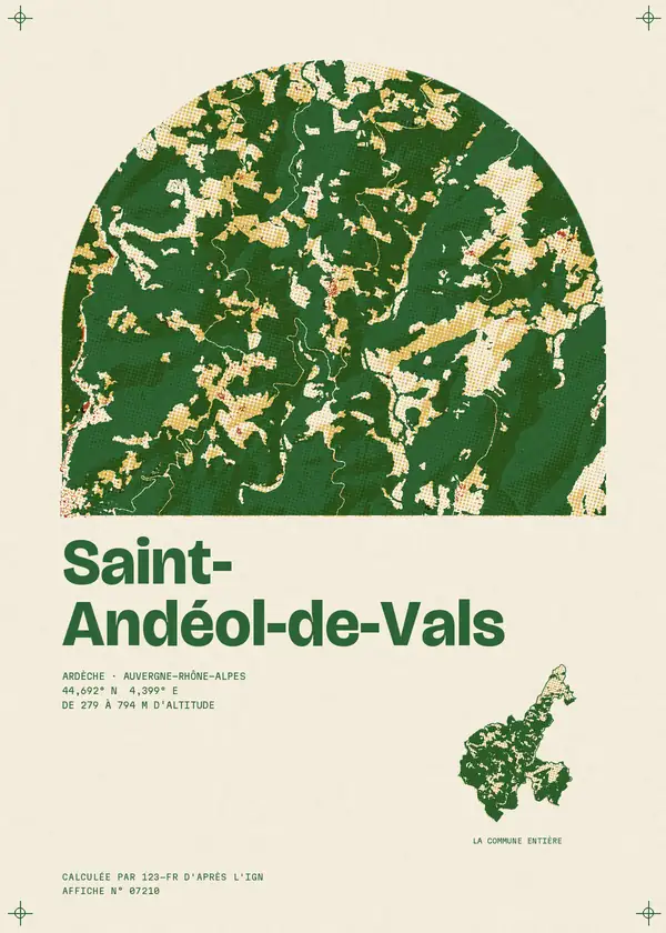 Affiche de Saint-Andéol-de-Vals, calculée par 123-fr d'après l'IGN
