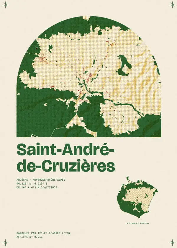 Affiche de Saint-André-de-Cruzières, calculée par 123-fr d'après l'IGN