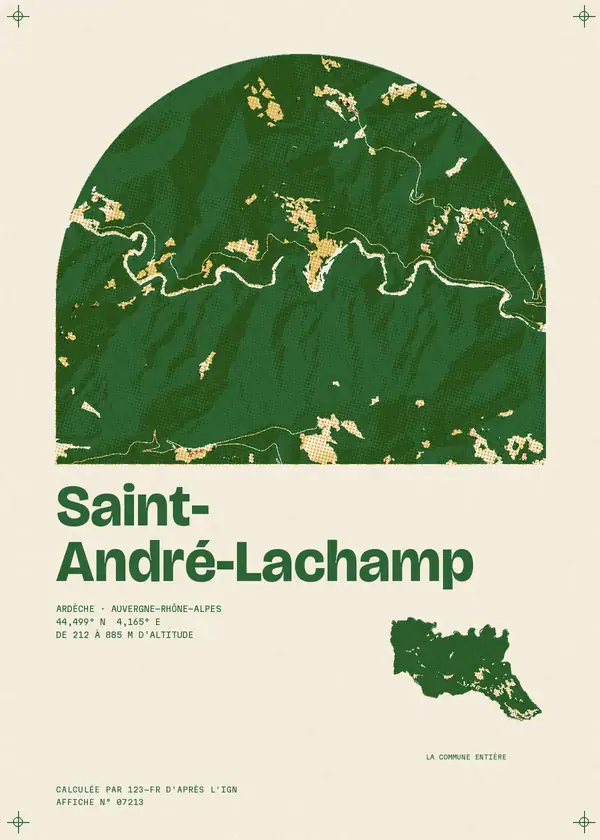 Affiche de Saint-André-Lachamp, calculée par 123-fr d'après l'IGN