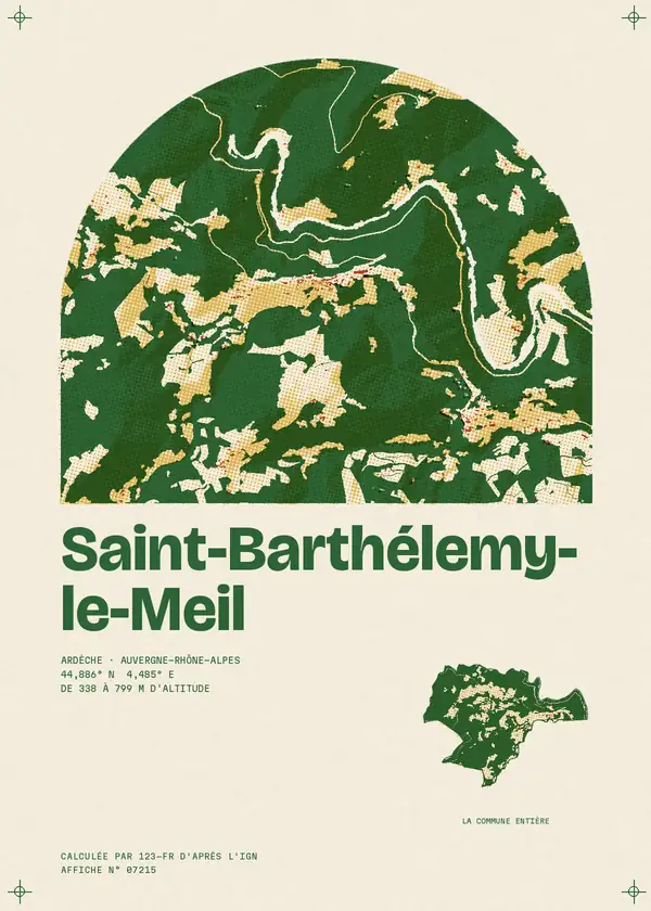 Affiche de Saint-Barthélemy-le-Meil, calculée par 123-fr d'après l'IGN