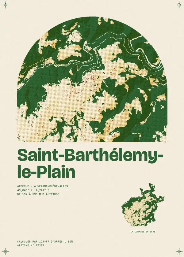 Affiche de Saint-Barthélemy-le-Plain, calculée par 123-fr d'après l'IGN