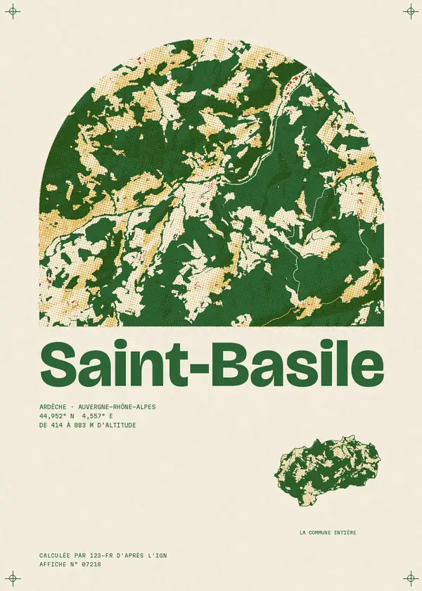 Affiche de Saint-Basile, calculée par 123-fr d'après l'IGN