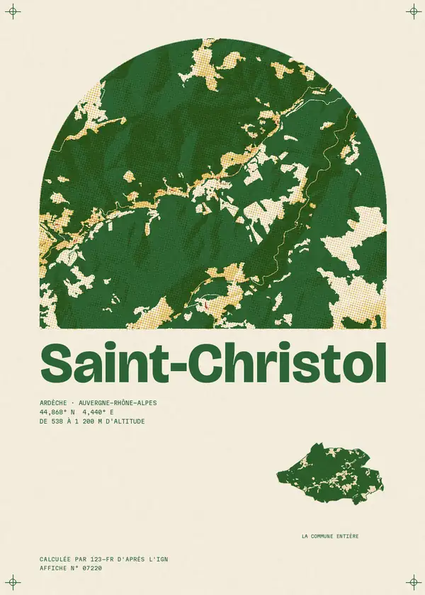 Affiche de Saint-Christol, calculée par 123-fr d'après l'IGN