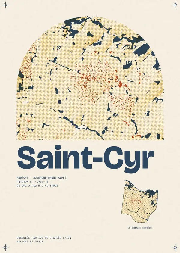 Affiche de Saint-Cyr, calculée par 123-fr d'après l'IGN