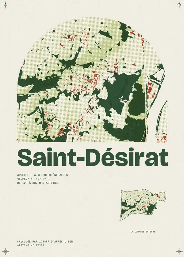Affiche de Saint-Désirat, calculée par 123-fr d'après l'IGN