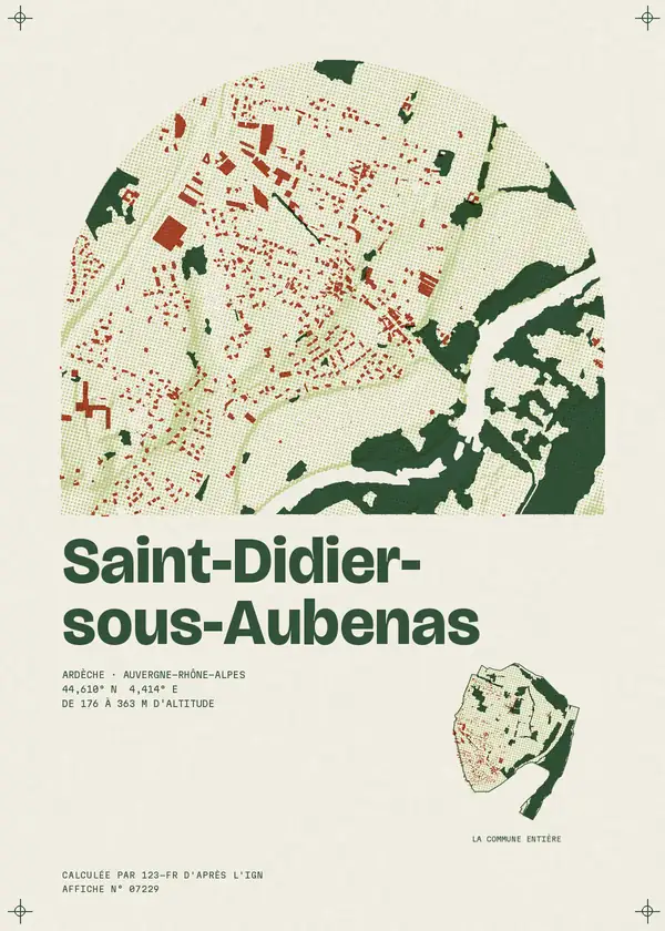 Affiche de Saint-Didier-sous-Aubenas, calculée par 123-fr d'après l'IGN