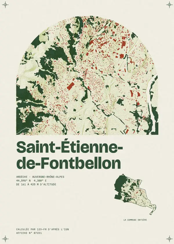 Affiche de Saint-Étienne-de-Fontbellon, calculée par 123-fr d'après l'IGN