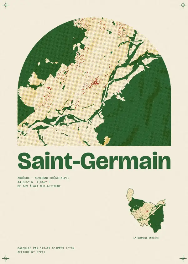 Affiche de Saint-Germain, calculée par 123-fr d'après l'IGN